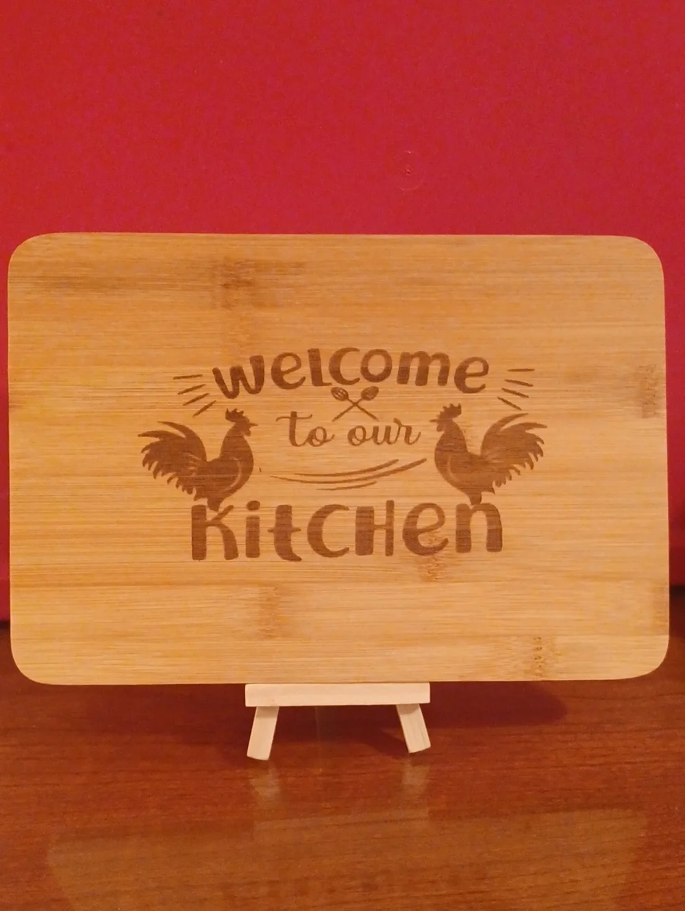 Welcome to Our Kitchen Bamboo Cutting Board - Natural